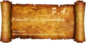Pakróczi Alexandra névjegykártya
